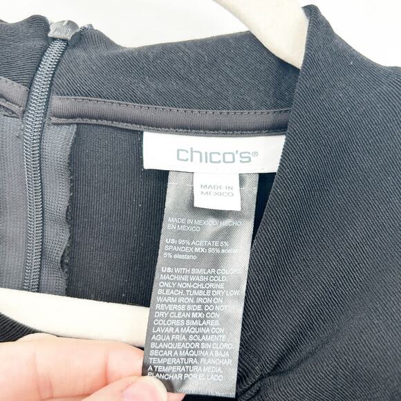 NWT Chicos Travelers Women Career Minimalist Slinky Knit Ruched Ring Top XL - Picture 4 of 9